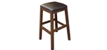 Square backless Heritage wood bar stool - Nutmeg