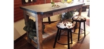 Table de bar industrielle en bois recyclé et ardoise