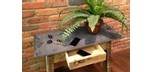 Re-purposed recycled wood end table with slate top