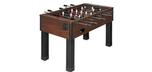 Dark brown simulated wood finish foosball soccer table