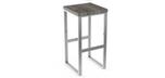 Aaron metal bar stool with wooden seat