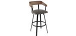 Carson metal stool with wood backrest