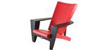 Chaise de détente extérieure rouge moderne avec bras noir