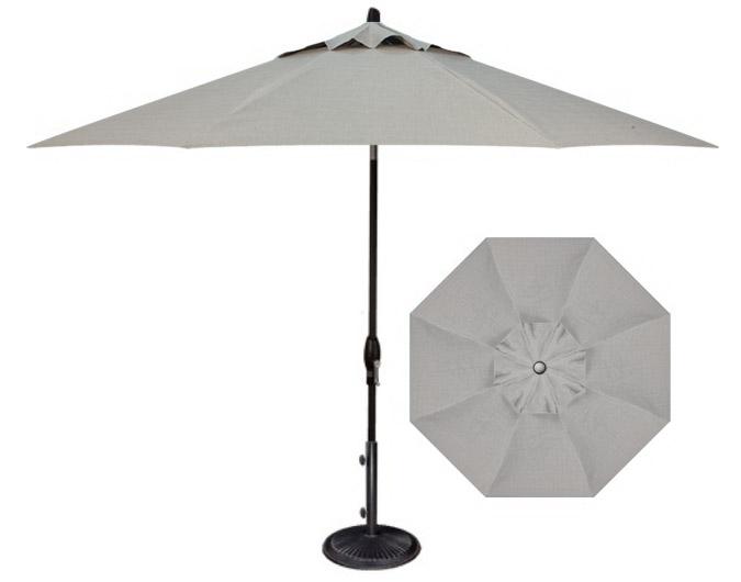 Silver Linen Octagonal 9 Foot Patio Umbrella