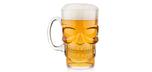 Glass skull beer mug skeleton head stein
