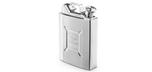 9oz flask made in the shape of a stainless steel Gas Jerry can