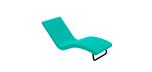 Chaise longue en poly-composé turquoise