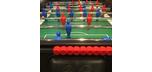 Blue foosball soccer table made in Italy with 2 year warranty telescopic rods