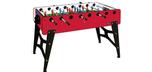 Table de babyfoot soccer rouge fabriquée en Italie avec garantie 2 ans et tiges télescopiques