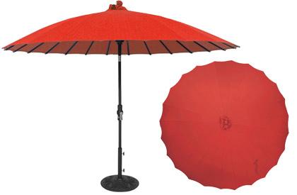 Shanghai Red Asian Style 10 Foot Patio Umbrella