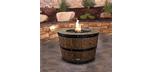 Wine barrel shaped outdoor firepit table