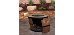 Wine barrel shaped outdoor firepit table