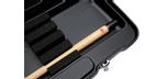 Grey hardshell billiard cue case for multiple pool cues