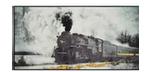 Large 60 x 30 inch vintage Train print painted canvas