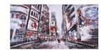 Large 60 x 30 inch hand painted print of New York Times Square