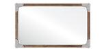 Wooden mirror with Nickel plated metal corners