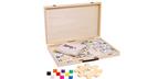 Mexican Train Domino game set in wooden carry case