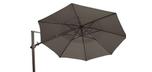 Large 11.5 foot grey offset octagonal patio umbrella