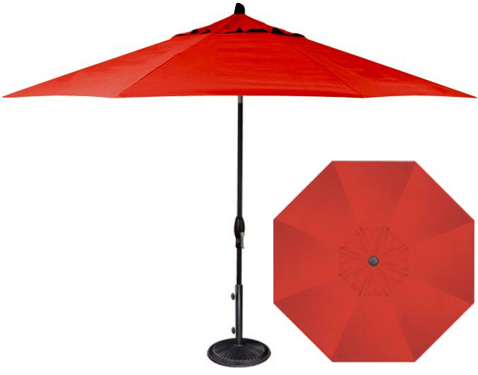 Quality Red 11 Foot Octagonal Patio Umbrella By Treasure Garden