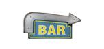 Bar with large arrow horizontal illuminated metal sign