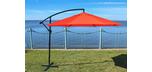 10 foot offset octagonal red Patio Promo garden umbrella