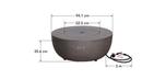 Rougemont round Fire table with concrete grey finish