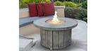 Huntington round Fire table with concrete grey finish