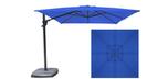 Parasol de jardin décentré carré 10 pieds bleu Cobalt