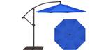Parasol de jardin octogonal décentré 9 pieds bleu cobalte AG3