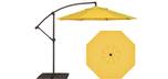 Parasol de jardin octogonal décentré 9 pieds jaune citron AG3