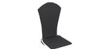 Black Adirondack chair cushion with adjustable head rest pillow