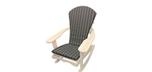 Black Chevron pattern Adirondack chair cushion with adjustable head rest pillow
