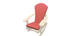 Red Chevron pattern Adirondack chair cushion with adjustable head rest pillow