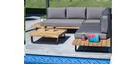 Hudson 5 place 3 piece outdoor sectional patio seating set