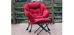 Chaise patio extérieure rouge confortable Bella avec pouf