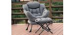 Bella comfortable grey patio outdoor chair with ottoman