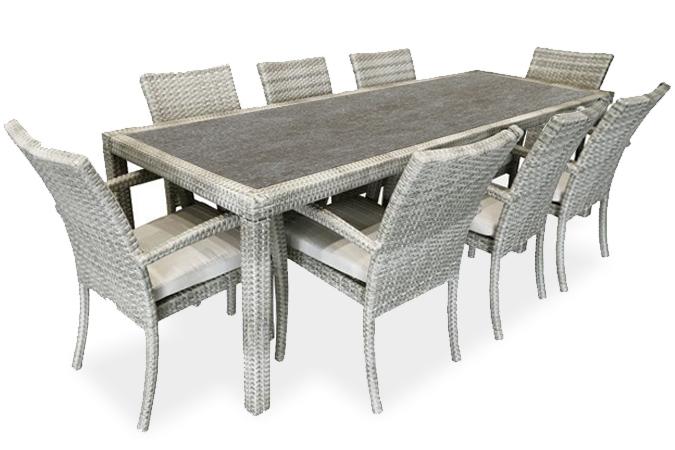 Ciro Stone 8 to 10 place outdoor dining table with slate grey