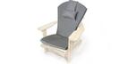 Made in Canada, Grey outdoor Adirondack chair cushion with adjustable head rest pillow