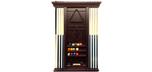 Combo Mahogany finish 8 pool cue and accessories rack