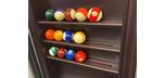 Combo Mahogany finish 8 pool cue and accessories rack