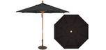 Black 9 foot wide hardwood frame patio umbrella by Treasure Garden