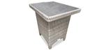 Grey outdoor rectangular durable synthetic wicker end table