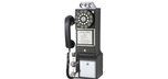 Téléphone retro 1950 de style antique noir