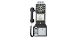 Téléphone retro 1950 de style antique noir